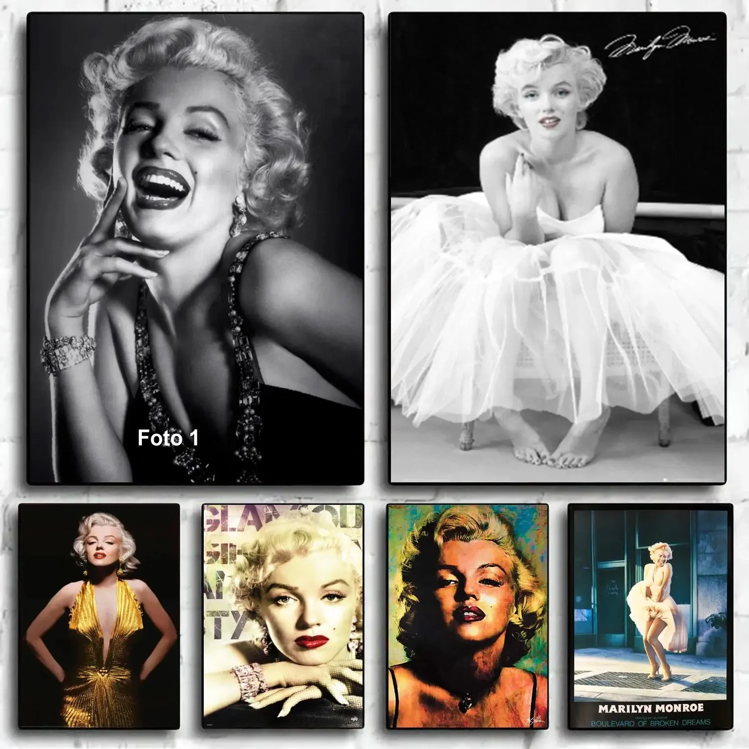 Marilyn Monroe Canvas Decoration Painting Actor Wall Art Living Room Decoration Bedroom Painting