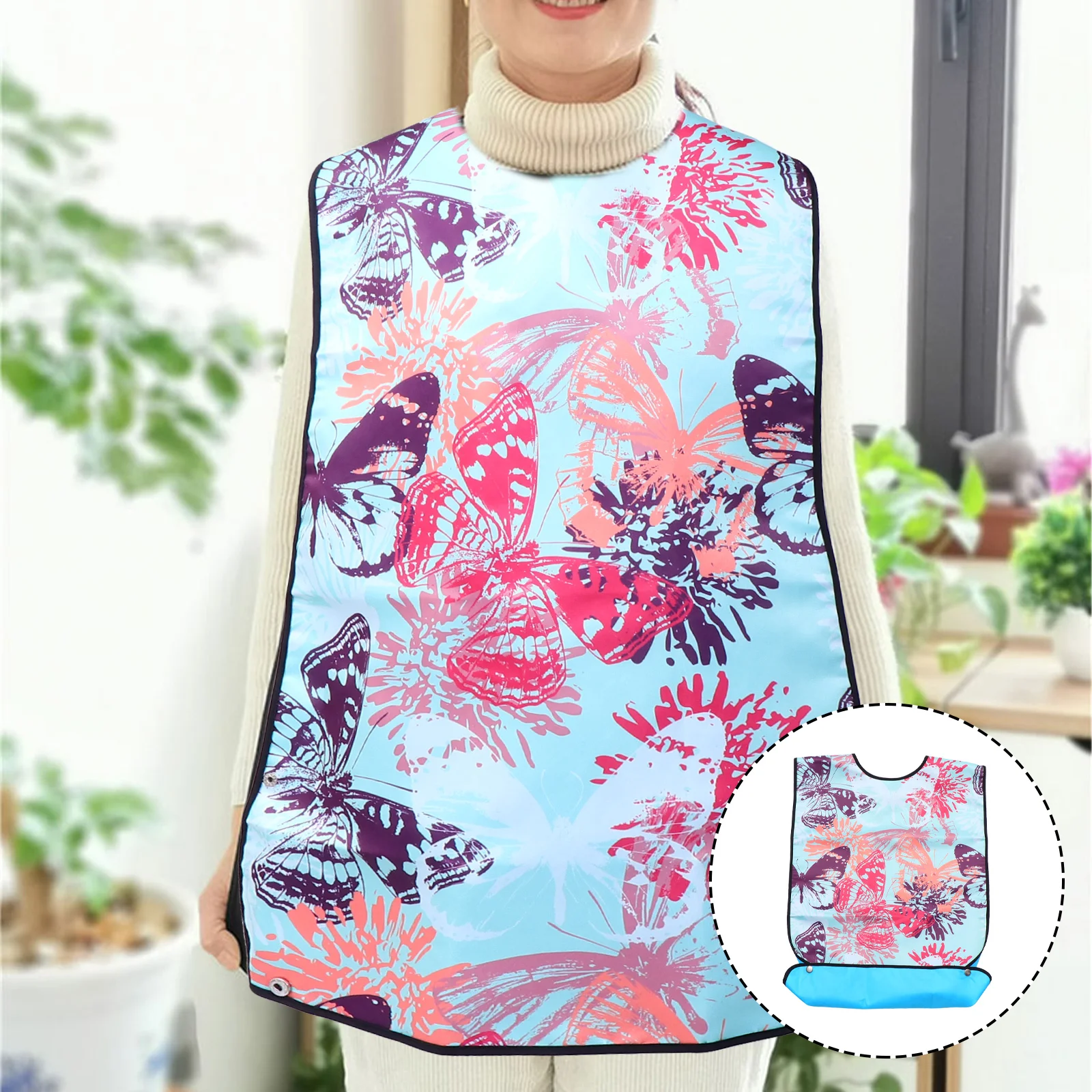 Elderly Bib Clothing Protector Bibs Adult Double Layer Disposable Polyester Meal Feeding Eating Apron Baby Women's Aprons for