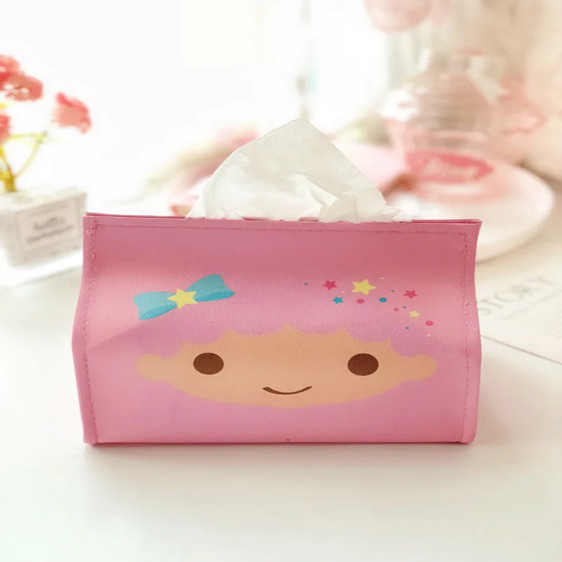 Caja de papel de dibujos animados de Anime Sanrio Hello Kitty Kuromi Melody Cinnamoroll, caja de pañuelos impermeable para escritorio y sala de estar a la moda