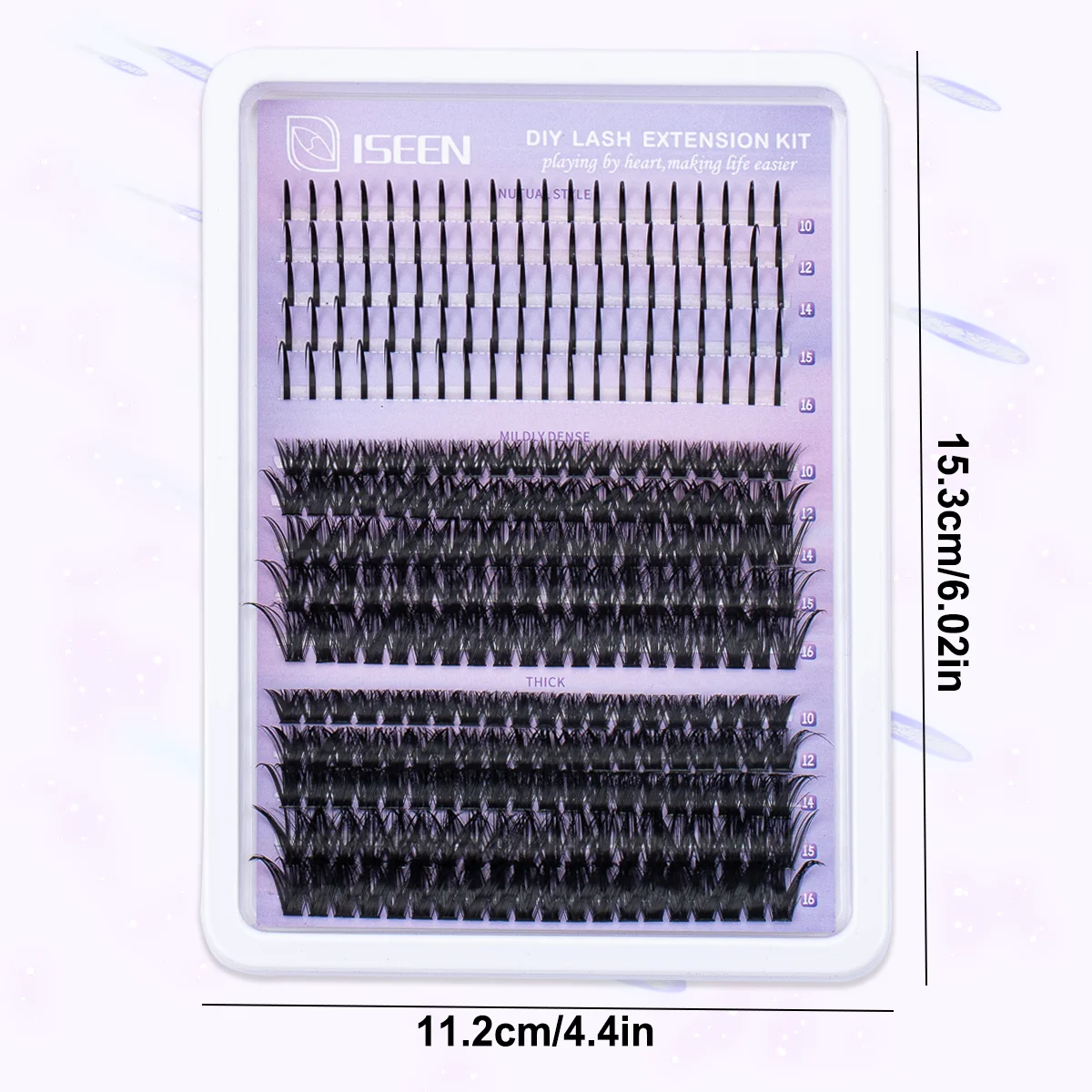 Extensión de pestañas DIY, mezcla de pestañas de visón de 10-16mm, grupo de pestañas individuales, extensiones gruesas, maquillaje en casa