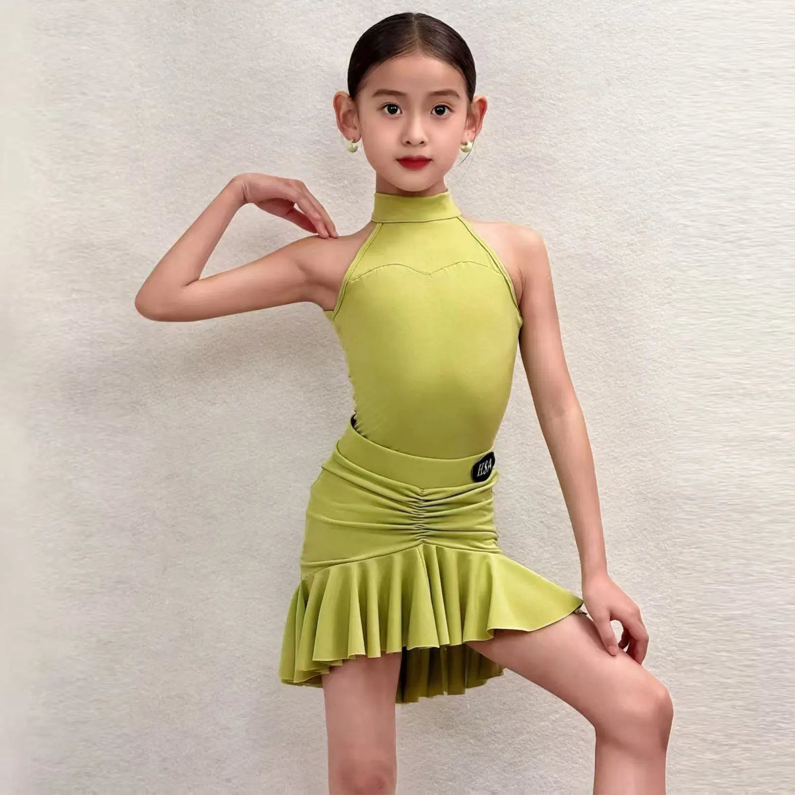 

Детская одежда для латиноамериканских танцев без рукавов, профессиональная одежда для соревнований, летняя одежда для выступлений