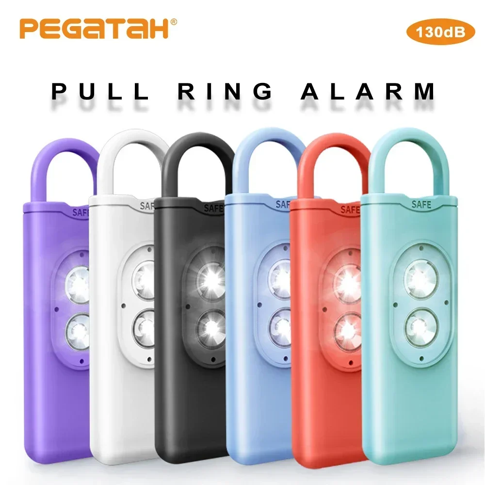 Self Defense Alarm 130dB LED Light Anti-wolf Alert for Child Women Carrying Scream Loud Panic Alarm Emergency Alarm Keychain