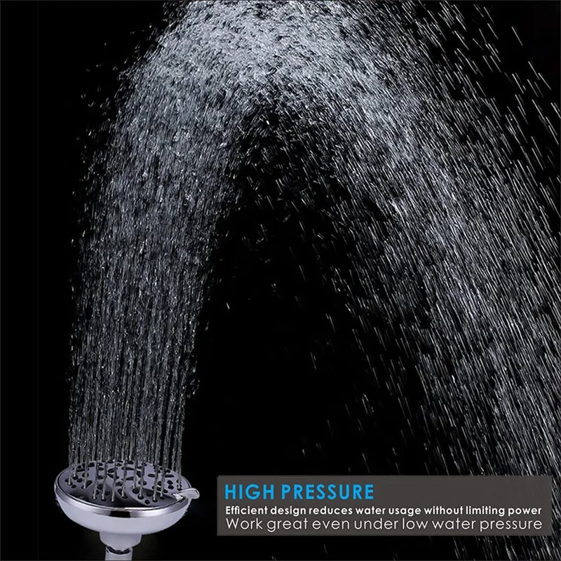 High Pressure Shower Head - 4.5 Inches Rain Showerhead - 9 Spray Settings - Bathroom Shower Heads (42 Nozzles)