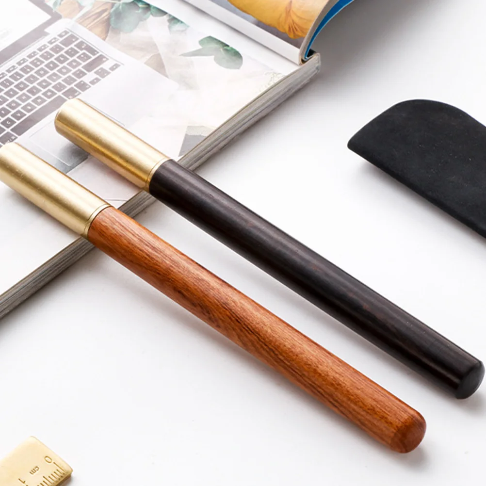 

2 Pcs Black Signature Pen Smooth Gel Ballpoint Portable Replaceable Office School Gift Business Accessory Writing Tool