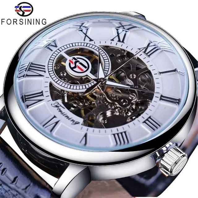 FORSINING 99A Men\'s Mechanical Watches Luxury Fashion Elegant Automatic Genuine Leather Strap Wrist Watches for Male Gift Clock