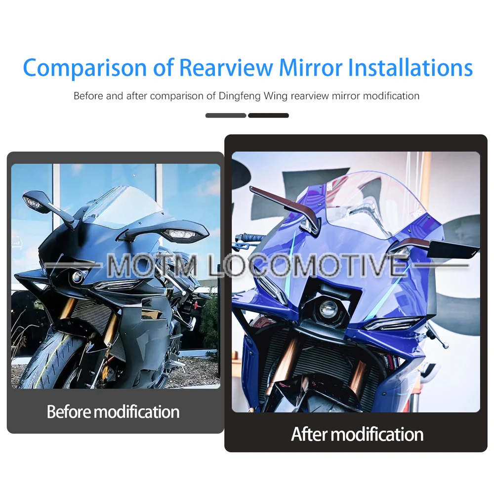 FOR YZF R9 R6 R7 Knife-Style Rearview Mirrors with LED Turn Signals, Fairing Rearview Mirrors, Invisible Rearview Mirrors 2026
