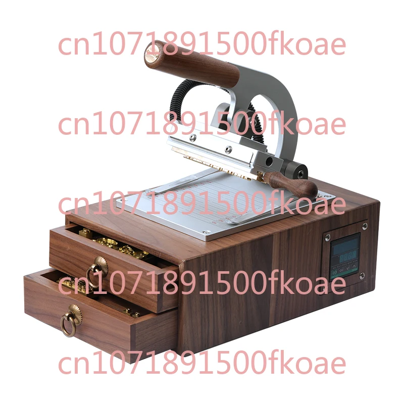 

WT-90XT Box Type Hot Stamping Machine Handmade Leather Goods LOGO Trademark Walnut Drawer Type Pressing Machine