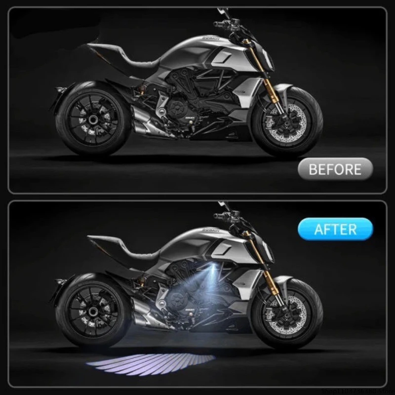 Motorcycle Accessories 2 Pieces Motorcycle LED Underbody Light Projector Ghost Angel Wings Laser Light Motorcycle Led Light image 2