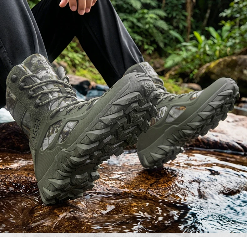 Neue taktische Stiefel für Herren, atmungsaktive Outdoor-Armee-Stiefel, schnelle, rutschfeste Arbeits- und Jagdstiefel, Schnürstiefel, Wüstenstiefel – Detail 31
