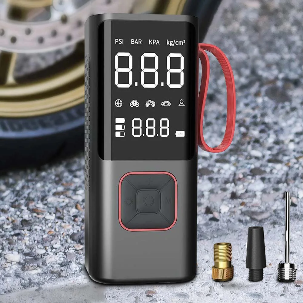 

LEIBOO Air Compressor for Car Motorcycle Bicycle Ball Wireless Car Air Pump Portable Electric Tire Inflator with Digital Display