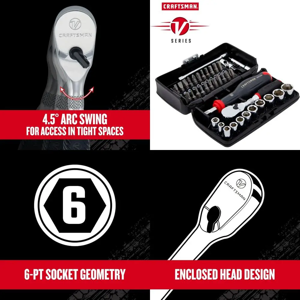 

Набор головок V-SERIES и набор отверток, SAE, привод 1/4 дюйма, 38 предметов (CMMT45750V)