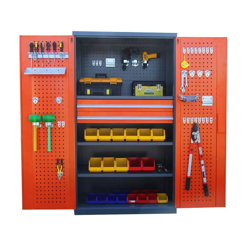 

Hardware storage cabinet Auto repair parts Storage iron cabinet Factory workshop Double door storage cabinet Heavy tool parts