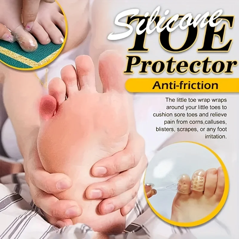 10x Silicone Toe Caps Protectors Anti-Friction Breathable Toe Covers Prevents Blisters Bunion Corrector Foot Care Pedicure Tools