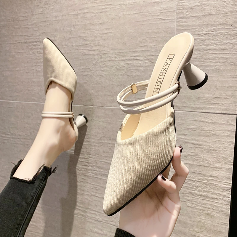 2023 primavera estate scarpe firmate da donna pantofole con punta a punta pantofole da donna con tacco alto di marca di lusso