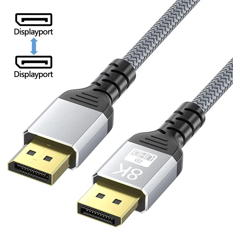 8K 60Hz DisplayPort Cable DP 1.4 4k 144Hz Display Port Displayport Cable 2K@240Hz for PC Laptops TV Projector Audio Video Cable