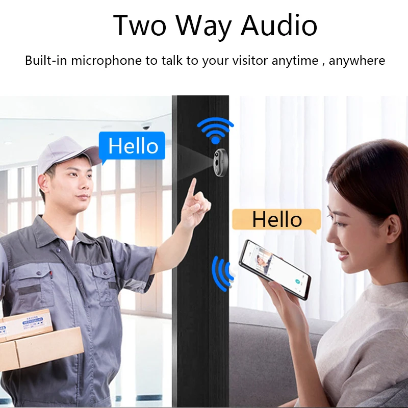 1080P WiFi Video Door Peephole Camera Doorbell App Control Tuya with LCD Monitor Night Vision Infrared  Smart Life