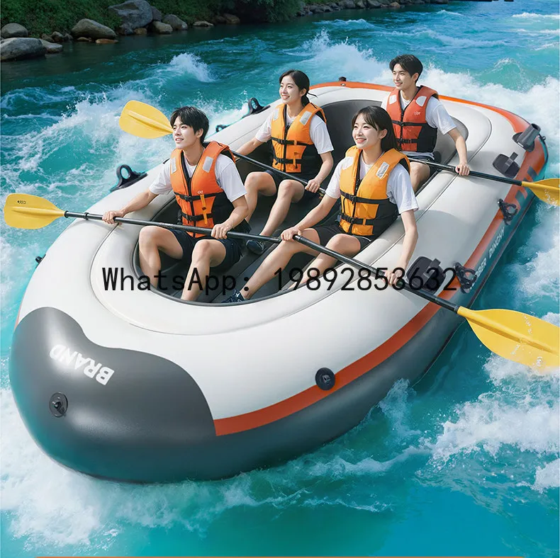 Yy inflatable kayak rubber boat - heavy duty air mattress, ideal for boating, fishing, rafting, and folding inflatable boat