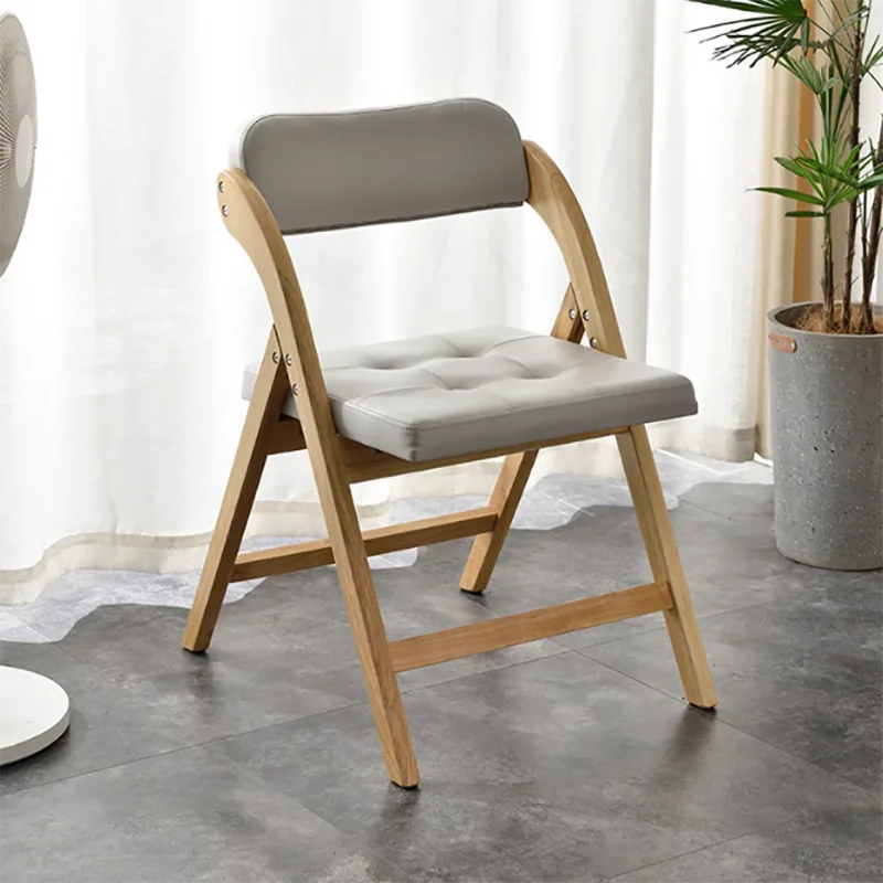 Wooden Luxery Dining Chair Nordic Designer Folding Bedroom Chairs Leather Kitchen Camping Sillas Nordicas Hotel Furniture