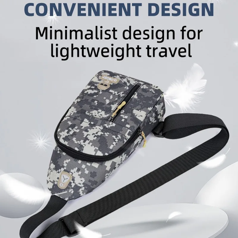 حقيبة صدر للرجال قابلة للتعديل - حقيبة كروس من قماش أكسفورد لتسلق الجبال وركوب الدراجات