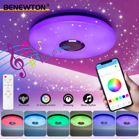 Modern Ceiling Lamps RGB Dimming With Speakers APP Bluetooth Music Light 52W AC220V Smart Ceiling Lights With Remote Control
