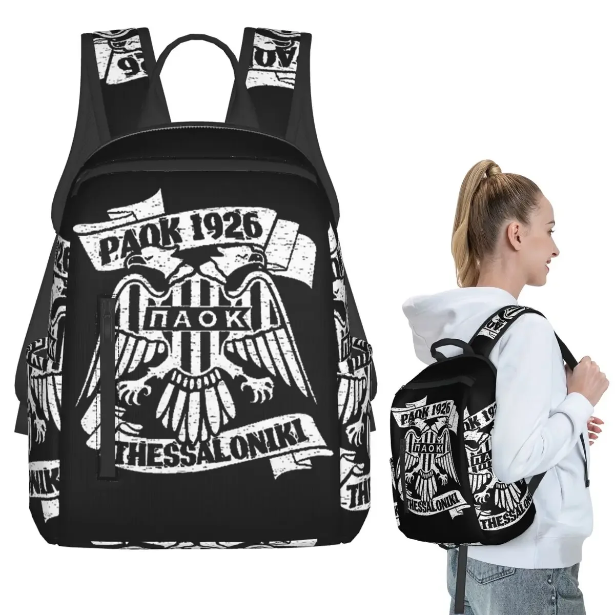 

Paok Thessaloniki Ultras Hooligans Backpack Student Boys Girls BookBag Kids School Bag Laptop Shoulder Bags for Men Women