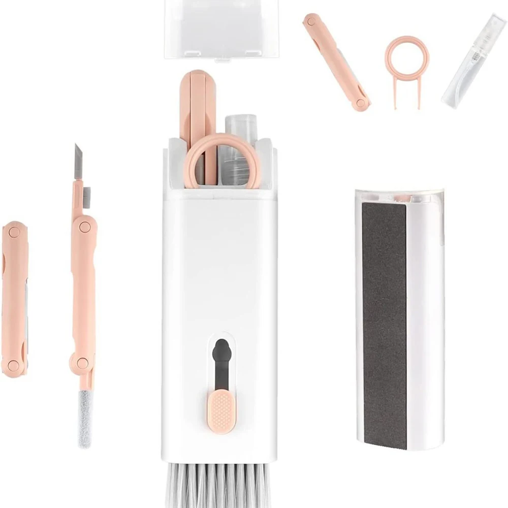 7-In-1 Multi-Functional Computer Keyboard Cleaning Brush Set Bluetooth Earphone Cleaning Dust Cleaning Supplies Key Remover