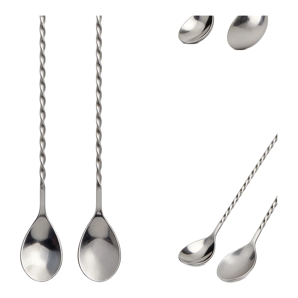 Stainless Steel Drink Mixing Spoon with Balanced Weight for Enhanced Control During Cocktail Preparation Tasks