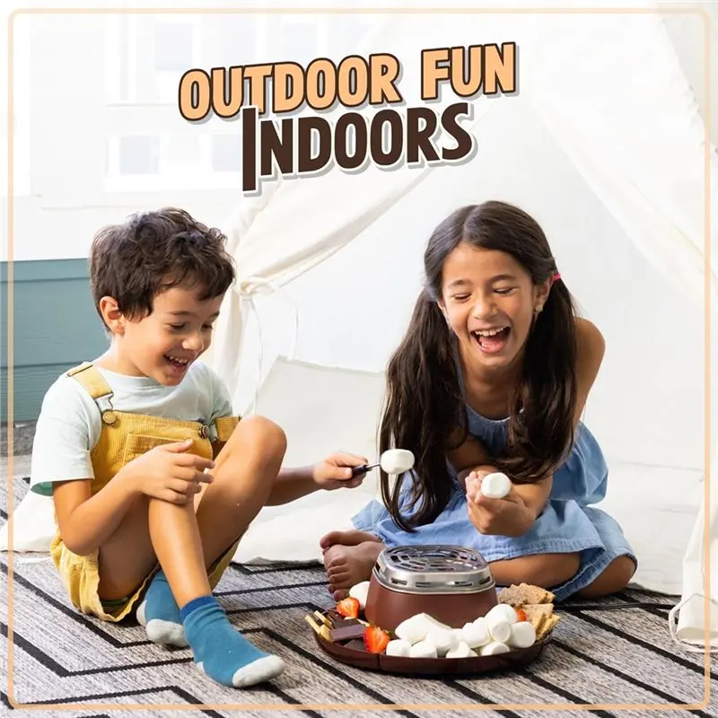 صانع S'mores الكهربائي الداخلي على سطح الطاولة - مجموعة Smores مع تحميص الخطمي - لوازم ليلية للفيلم بمقبس الاتحاد الأوروبي #2