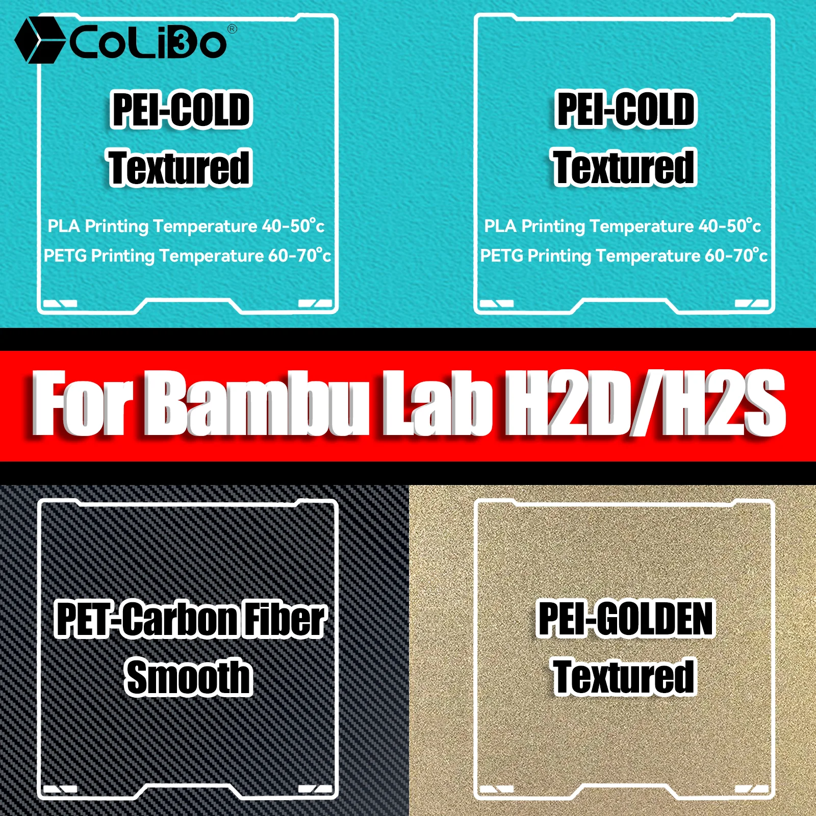 PEI Plate For bambu lab H2D/H2S Build Plate 350×320m Cold Plate Spring Steel Sheet PET PEO PEY Sheet for bambulab h2d/h2s HotBed