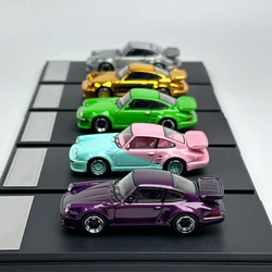 Diecast 1:64 Scale Alloy Porsche 930 Black 911 Sedan Toy Car Sports Car Model Collection Gift Souvenir Tabletop Static Display