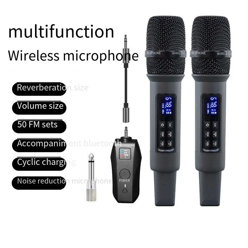 

Universal wireless microphone rechargeable battery intelligent singing Bluetooth live sound card stage professional reverb home