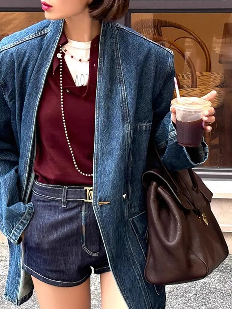 Denim Jacket For Women's Autumn New Outerwear Denim Jacket Women Jeans Jacket Women Woman Coat