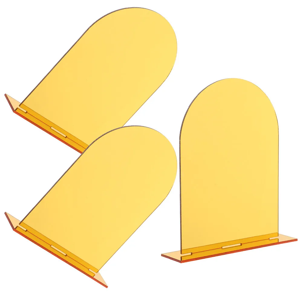3Pcs Acrylic Table Place Cards Blank Arch Sheets Transparent Wedding Reception Seating Name Cards DIY Reusable Elegant Sign