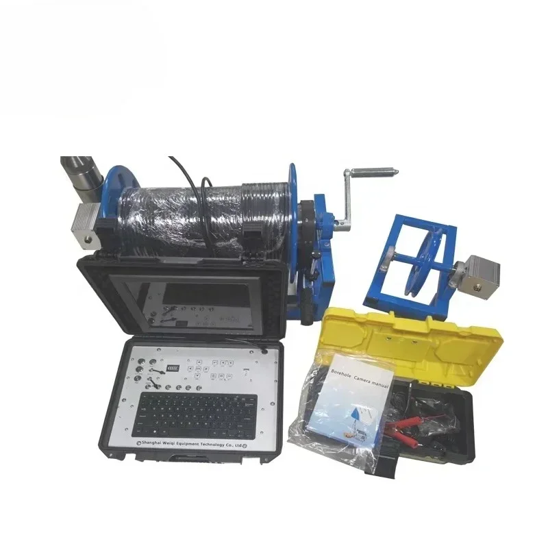 LED Display Rotative 73mm Downhole Borehole Camera Borewell Inspection Camera system 100M  to 2000 meters
