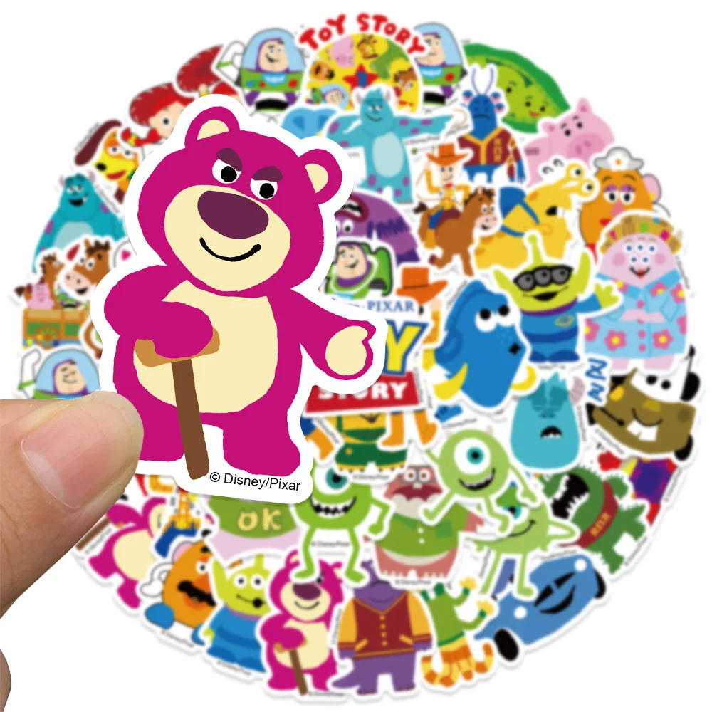 50PCS Disney Toy Story Lotso Stickers Anime Decal Skateboard Laptop Motorcycle Cute Kawaii Cartoon Movie Sticker Pack Kids Toys