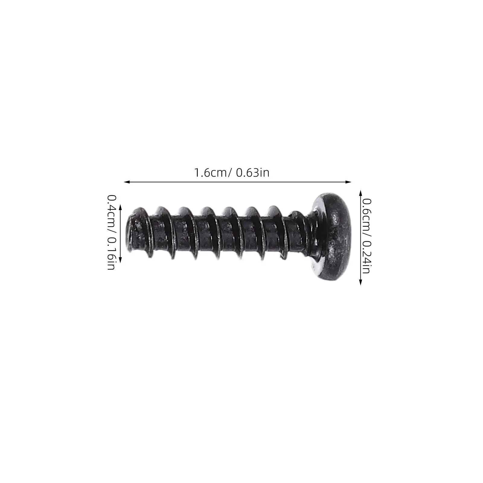 Black Pan Head Self Tapping Screws 200Pcs M4x14mm Cross Recessed Flat Point for Metal Wood Plastic Panels