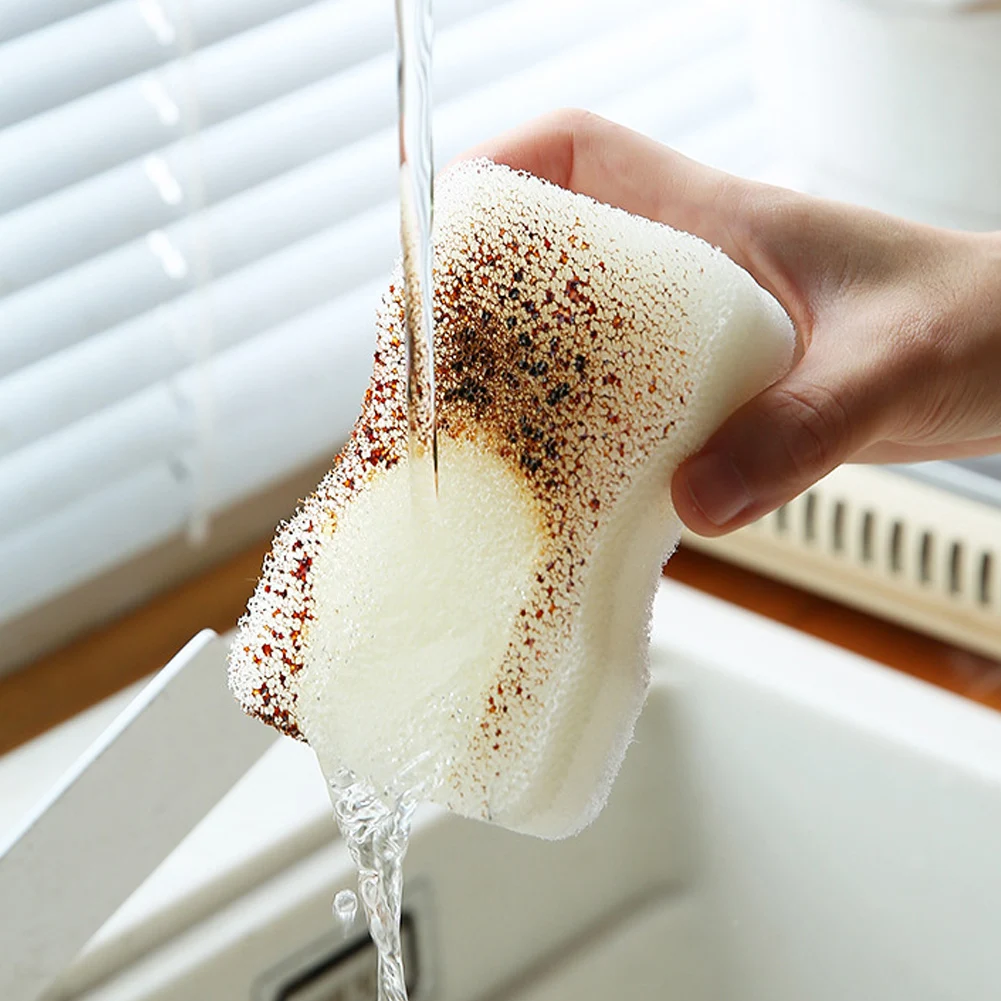 5 Piece Kitchen Cleaning Sponge Set Scouring Pad for Dishes Grease Dirt Grime Removal on Non Pans Worktops and Showers