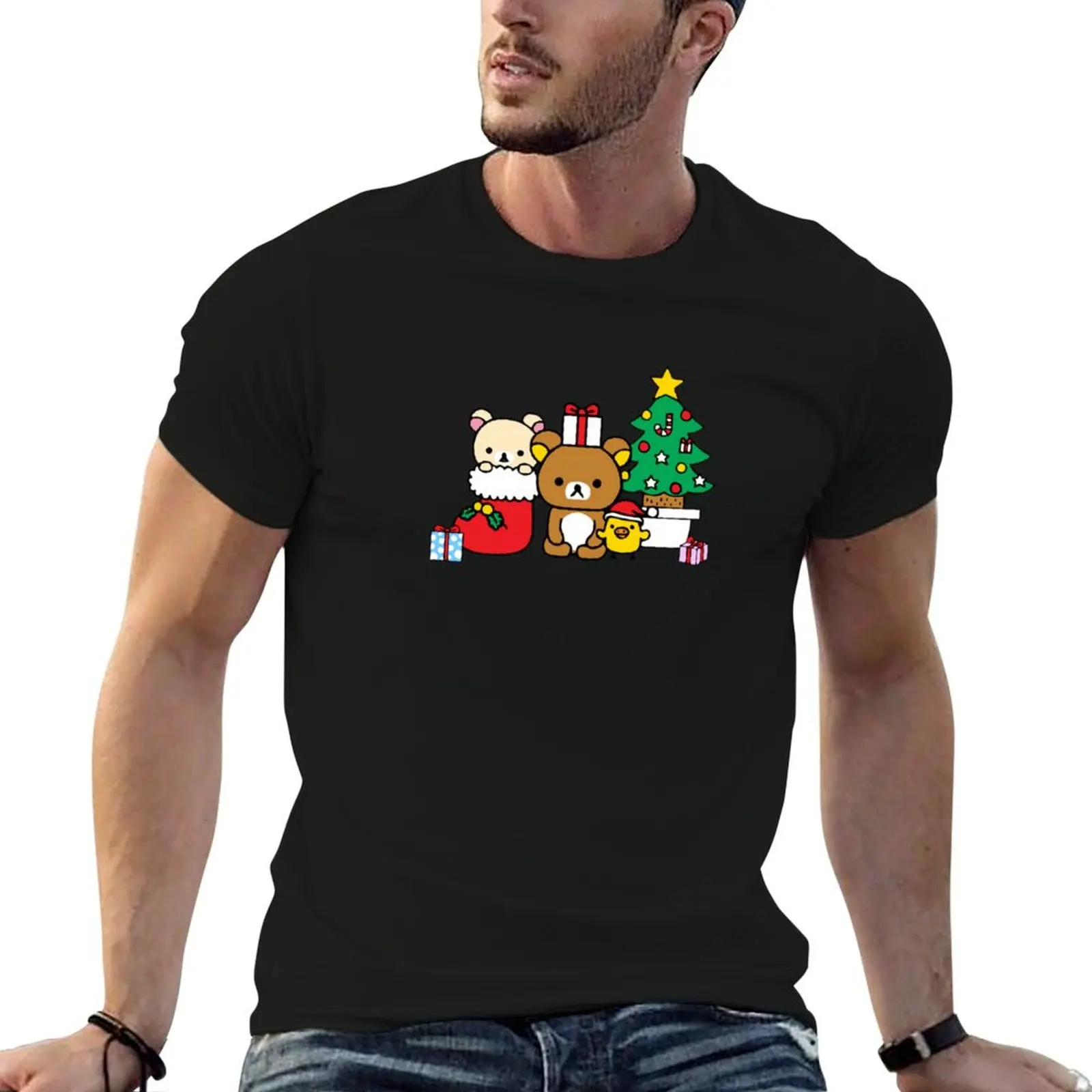Rilakkuma. Merry Christmas. Rilakkuma Christmas T-Shirt Louboutins designer shirts fruit of the loom mens t shirts