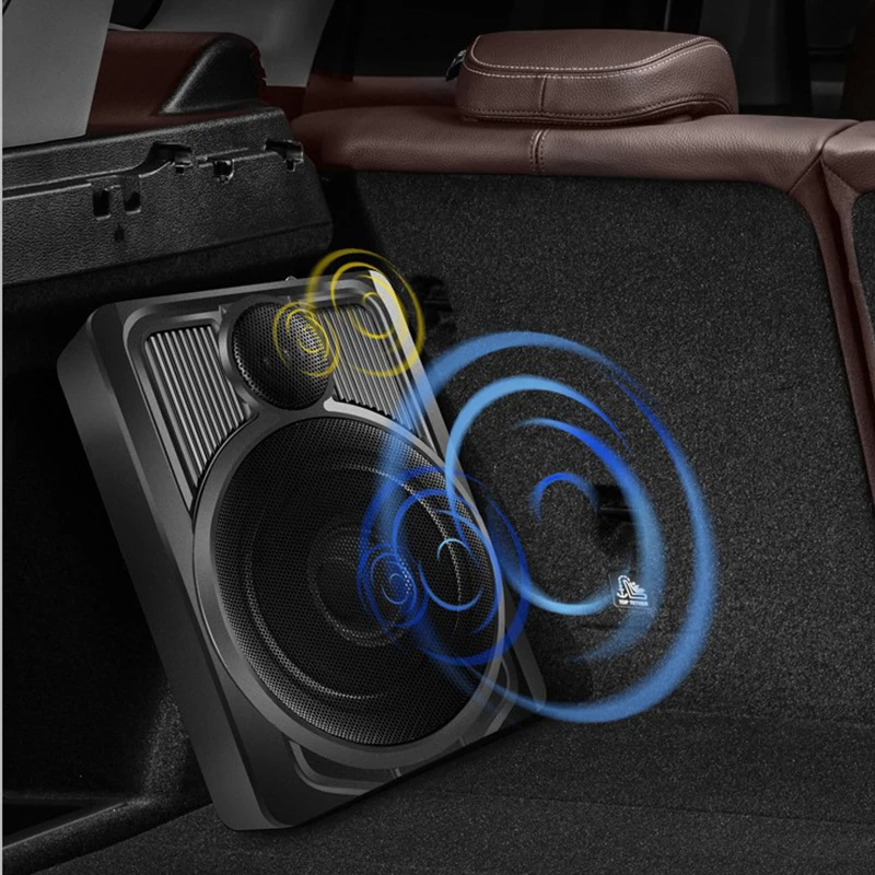 10 Inch 600W Car Subwoofer Speaker Active Under Seat Slim Sub Woofer AMP Super Bass Stereo Speaker Amplifier Audio Processor