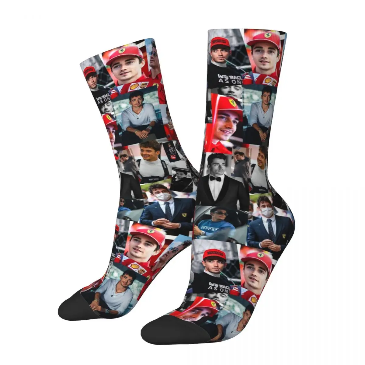 Hip Hop Women's Socks Charles Leclerc Photo Collage Stuff Super Soft Sport Socks All Seasons