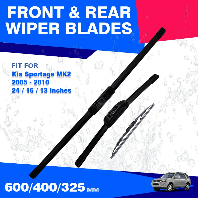 For Kia Sportage MK2 KM JE 2005 2006 2007 2008 2009 2010 Front Rear Wiper Blades Set Windshield Brushes Windscreen Accessories