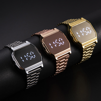 Luxury Touch Watches Men Women Rose Gold Clock Multifunction LED Sports Digital Watch