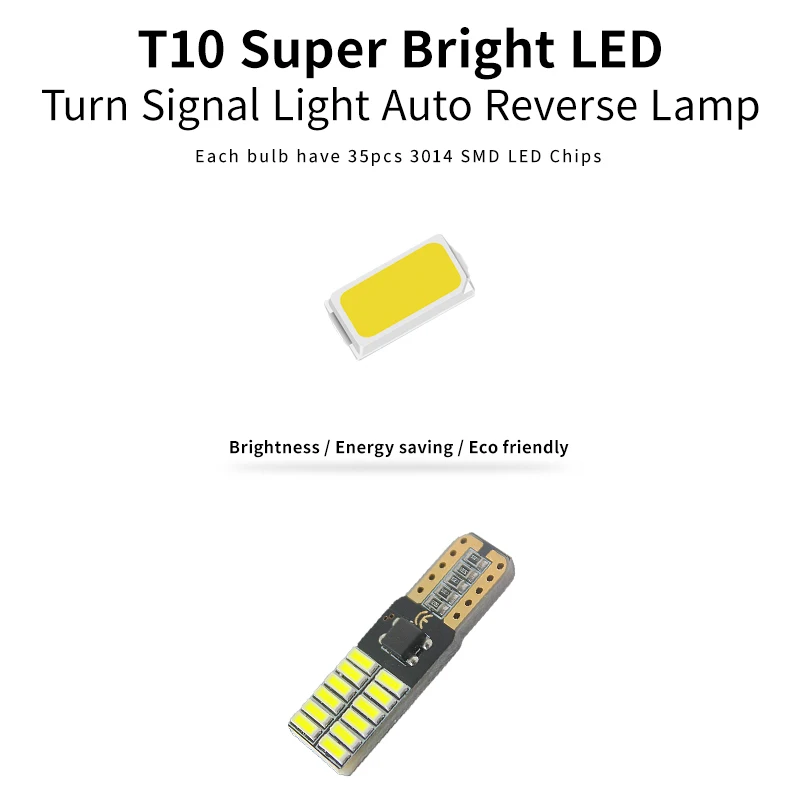 Ampoule de voiture LED T10 Canbus 5W5, feux de plaque de planificateur, blanc, rouge, jaune, lampe intérieure, signal, 12V-24V, 50 pièces