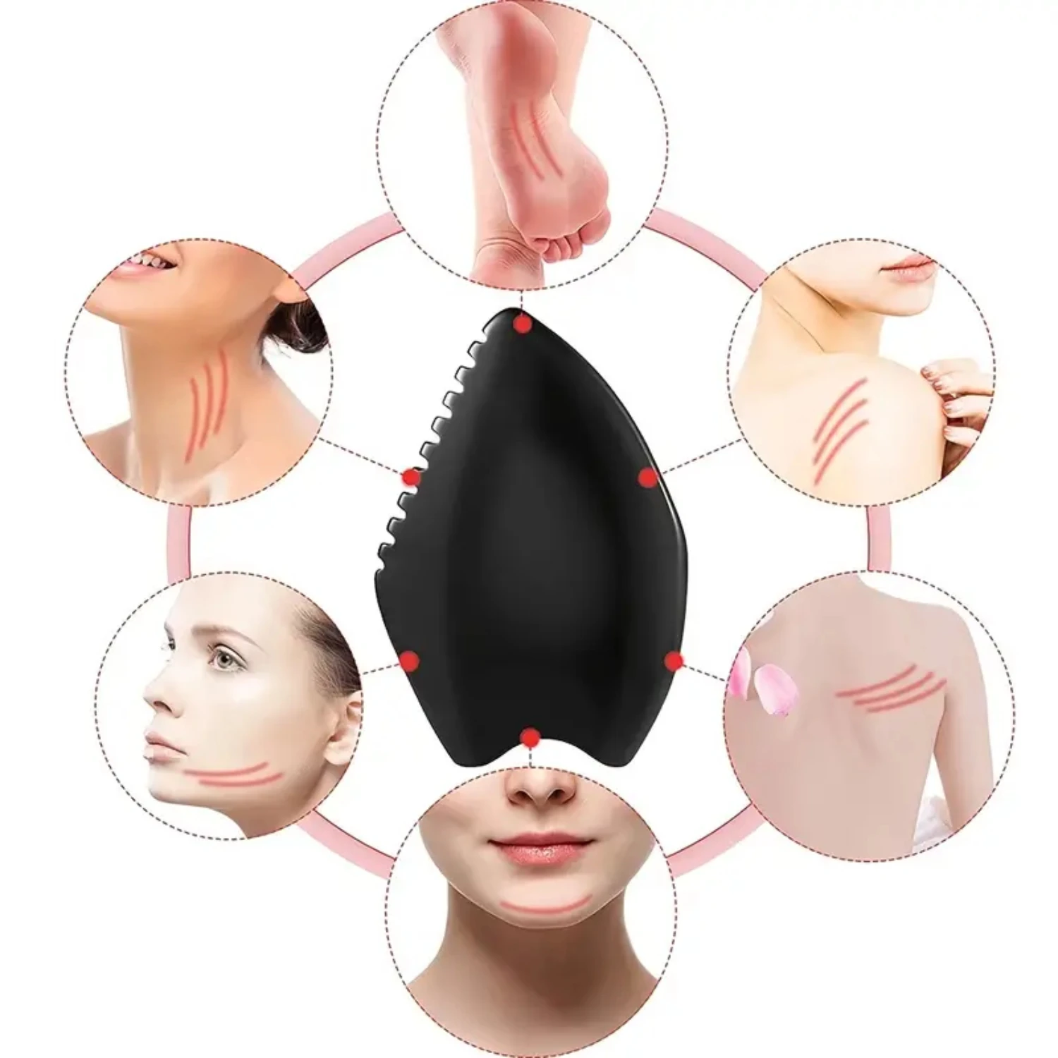Gorgeous Facial Gua Sha Kerokan Scraper Tool for Luxurious Neck and Face Beauty Spa Massage - Natural Guasha Skin Care Treatment