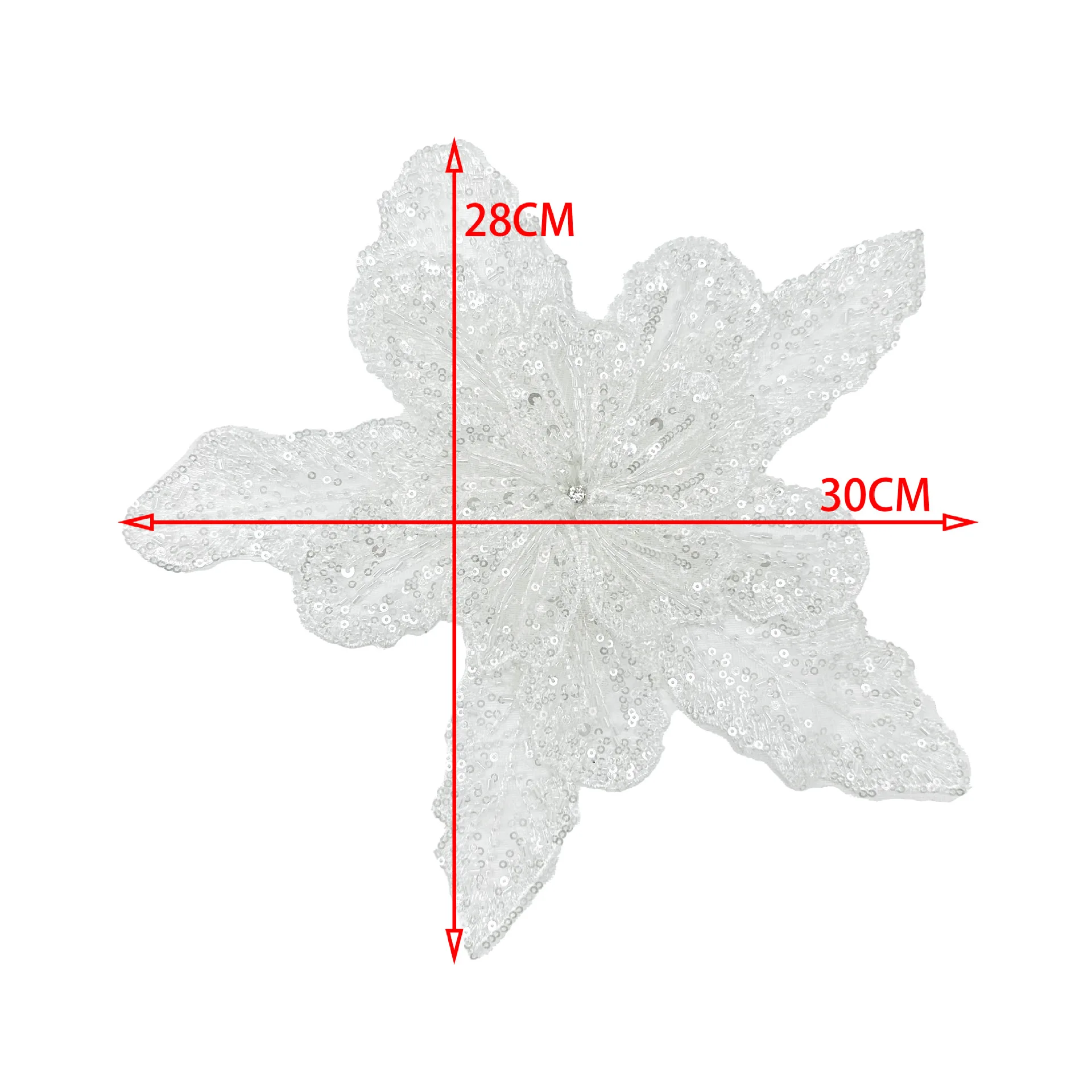 White Multi-layer Lace Sequin Studded 3D Flower Patch DIY Clothing Decorative Applique Sweater Coat Accessories