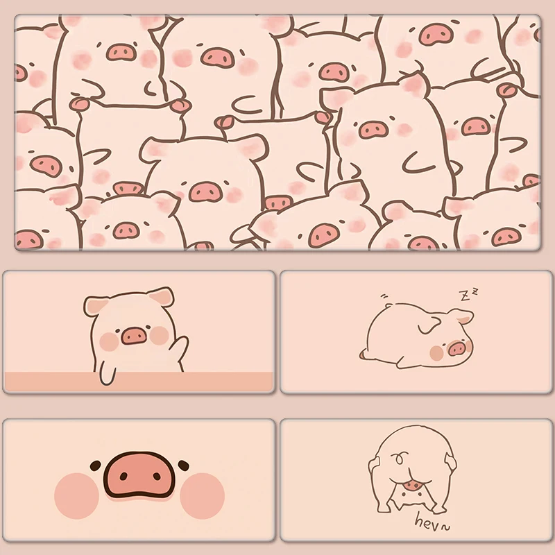 

Cartoon Pink Cute Pig Large Mouse Pad - XXL Kawaii Desk Mat for Girls, Creative Non-Slip Keyboard Surface for Gaming & Office
