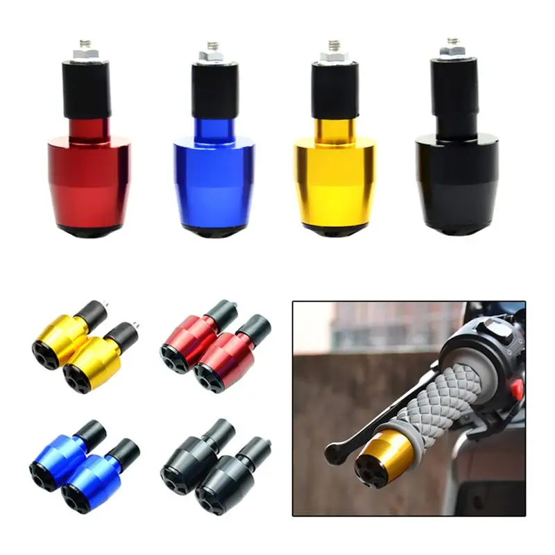 2pcs Handlebar End Cap Aluminum Alloy Slip Proof Handle Bar Moped Handle Block Modified Handlebar Sports End Cap Street Bike Bar