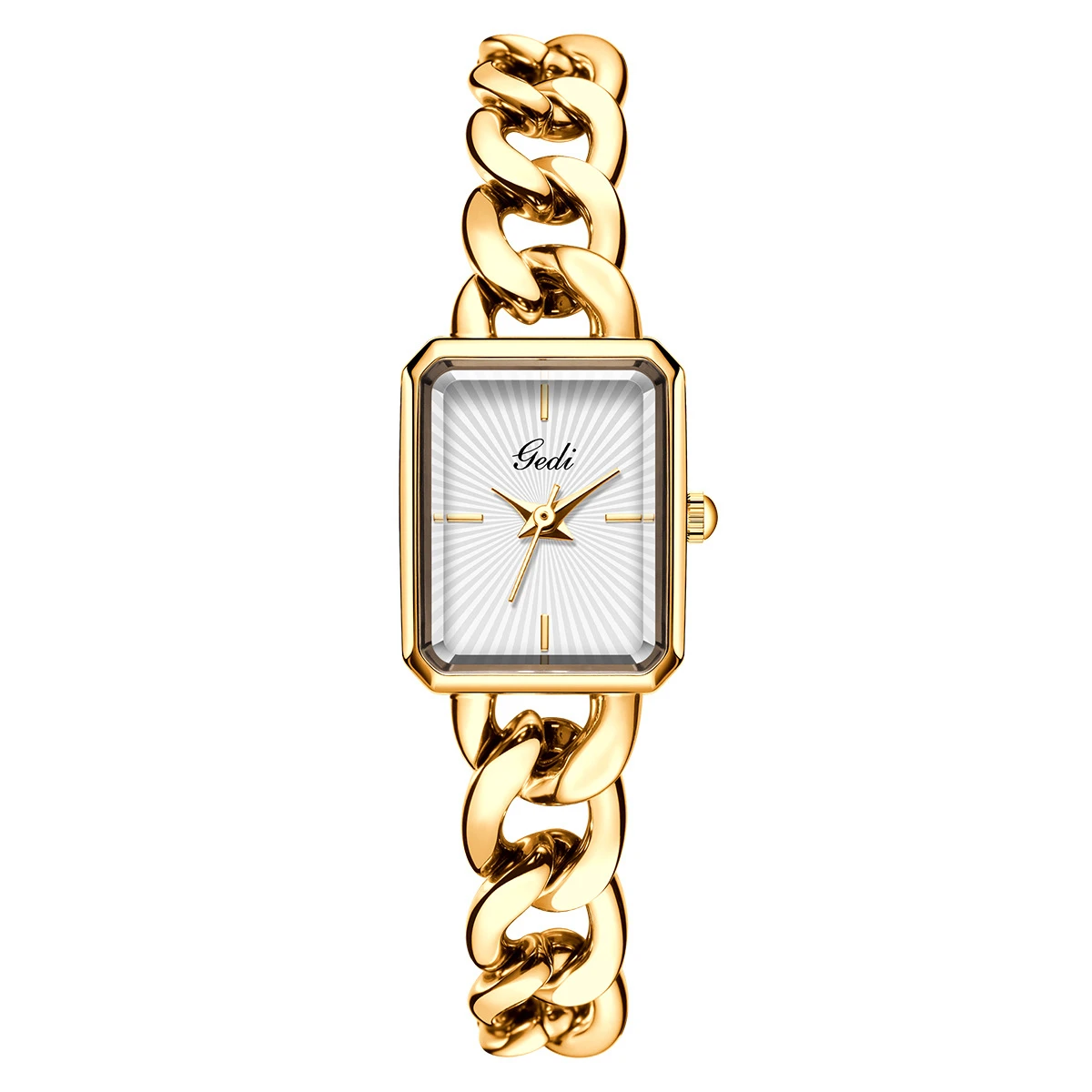 

2025 New Simple Fashion Gedi Top Brand Luxury Gold Small Dial Ladies Bracelet Square Watch Steel Belt Quartz Birthday Gift
