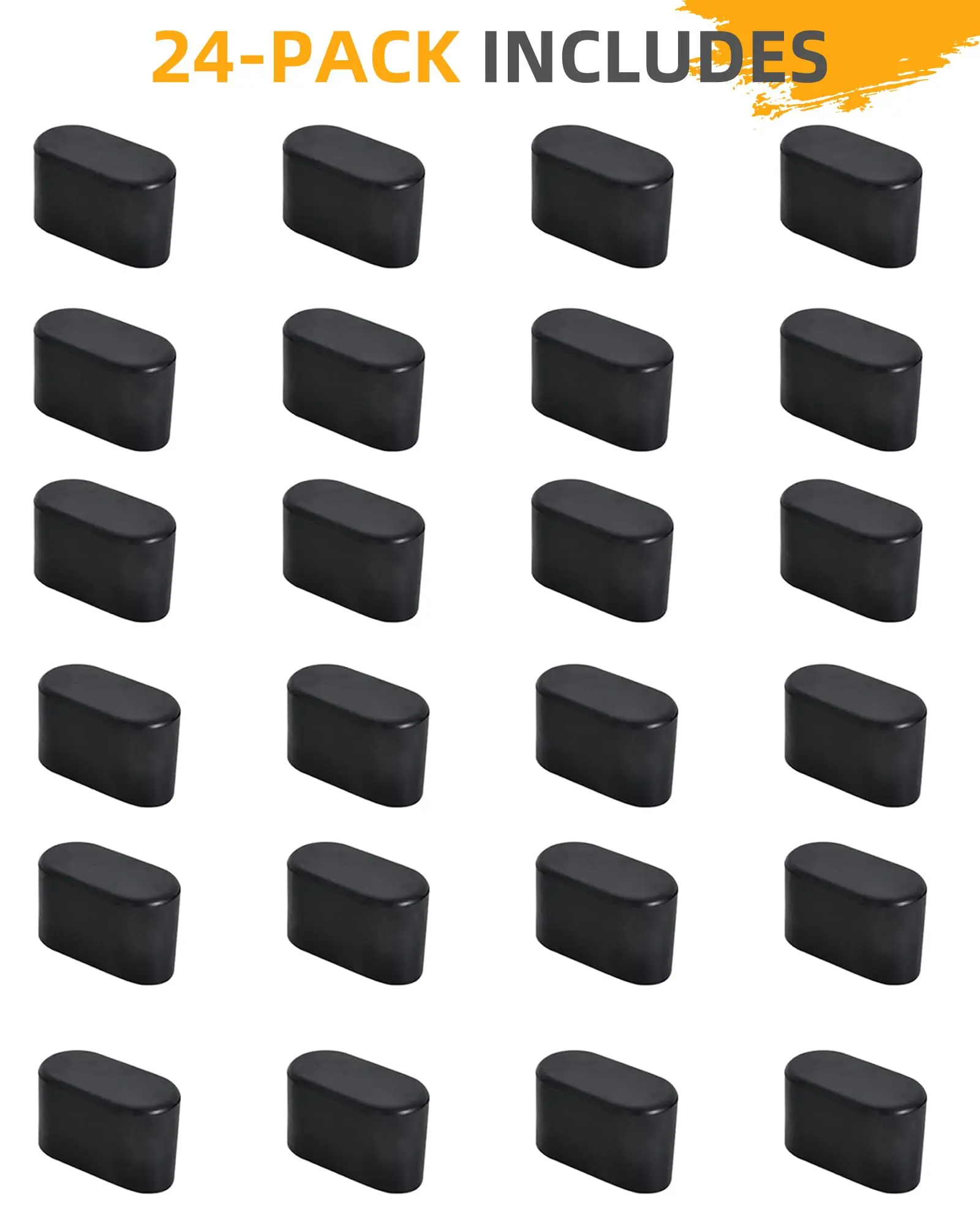 24 шт./компл. защитные колпачки оптимальный пол и шумоподавление с прочной и простой сборкой для использования в помещении черный 20X40 мм
