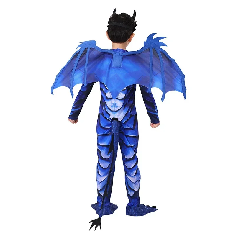 Sydanne New Kids Frost Dragon Knight Jumpsuit Masker Pak Cosplay Kostuum Jongens Dinosaurus Prestaties Kostuum Halloween Kostuum